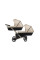 Cochecito gemelar 2 en 1 Kunert Ivento Duo ID-15 Cappuccino Metalic Eco con chasis negro o color champán