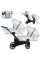 Cochecito gemelar 2 en 1 Kunert Ivento Duo ID-22 Baby Blue Metalic Eco con chasis negro o color champán