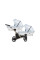 Cochecito gemelar 2 en 1 Kunert Ivento Duo ID-22 Baby Blue Metalic Eco con chasis negro o color champán
