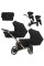 Cochecito gemelar 2 en 1 Kunert Ivento Duo ID-12 Deep Black con chasis negro o color champán