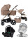 Pack ahorro: carrito de bebé 2 en 1 Dada Flux Beige + silla de auto (grupo 0) + hamaca balancín automática 