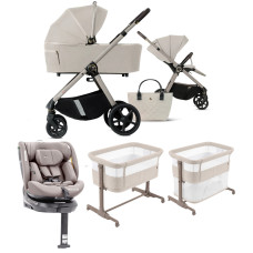 Pack ahorro: Carrito de bebé 2 en 1 Dada Flux Almond+  Silla de coche Carrello Octopus  0-12 años + сuna colecho parque Picto