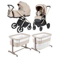 Pack CARRELLO: Carrito de bebé 2 en 1 Ultra F CRL-6557 Polar Beige con capazo plegable + сuna colecho parque  Picto 3 en 1 