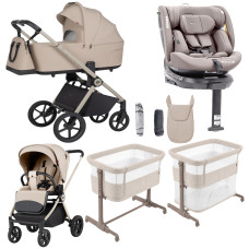 Pack CARRELLO: Carrito de bebé 2 en 1 Ultra F CRL-6557 Polar Beige con capazo plegable + сuna colecho parque  Picto 3 en 1 + Silla de auto Carrello Octopus 0-12 años
