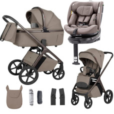 Pack ahorro CARRELLO: Carrito con capazo plegable 2 en 1 Vector F CRL-6700 Flannel Beige+  Silla de coche Carrello Octopus  0-12 años