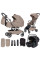 Carrito de bebé con capazo plegable 3 en 1 CARRELLO Magia CRL-6655 Spice Beige + Silla de auto (Grupo 0) Vega Light