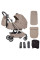 Carrito de bebé con capazo plegable 3 en 1 CARRELLO Magia CRL-6655 Spice Beige + Silla de auto (Grupo 0) Vega Light