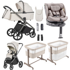 Pack CARRELLO: Carrito de bebé 2 en 1  Vector F CRL-6700 Zephyr Beige con capazo plegable + сuna colecho parque  Picto 3 en 1 + Silla de auto Carrello Octopus 0-12 años