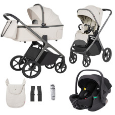 Cochecito 3 en 1 CARRELLO Vector F CRL-6700  Zephyr Beige Capazo plegable, silla de paseo y grupo 0
