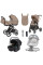 Pack ahorro: carrito de bebé 2 en 1 Carrello Ultra CRL-6527 Floral Beige  + hamaca balancín automática + Silla de auto Vega (Grupo 0+) 
