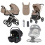 Pack ahorro: carrito de bebé 2 en 1 Carrello Ultra CRL-6527 Floral Beige  + hamaca balancín automática + Silla de auto Vega (Grupo 0+) 