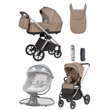 Pack ahorro: carrito de bebé 2 en 1 Carrello Ultra CRL-6527 Floral Beige  + hamaca balancín automática