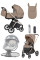 Набор: детская коляска 2 в 1 Carrello Ultra CRL-6527 Floral Beige + автоматический шезлонг-качалка