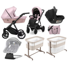 Pack Ahorro: Cochecito 3 en 1 Kunert Ivento Ecopiel IVE-13 + Hamaca Balancín Automática + Cuna Picto 3 en 1