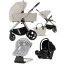 Pack ahorro: carrito de bebé 2 en 1 Dada Flux Almond + silla de auto (grupo 0) + hamaca balancín automática 